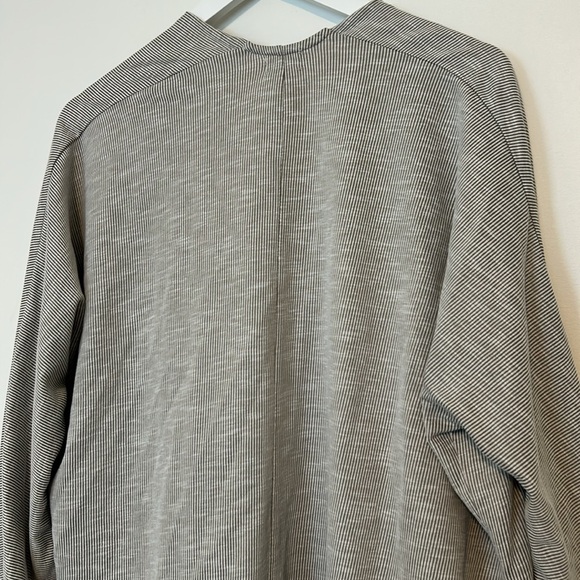 Donni Gray Striped Open Front Cardigan, One Size Fits All - Picture 7 of 9